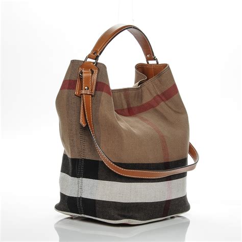 burberry saddle brown|BURBERRY Canvas Mega Check Medium Ashby Hobo Saddle .